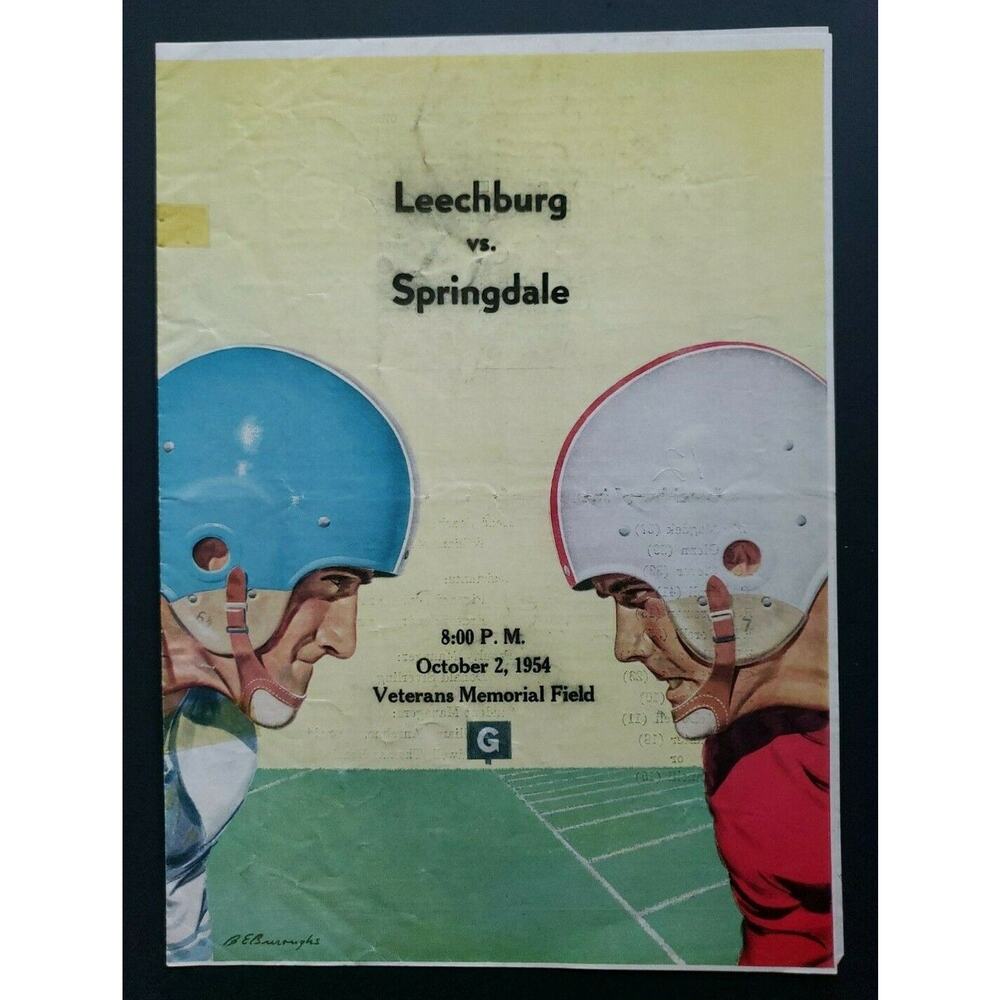 1954 Leechburg PA vs Springdale PA High School Souvenir Football Program S49